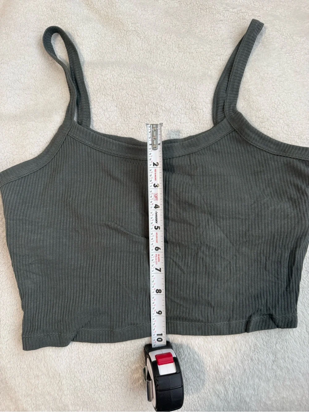 ALO Yoga Olive Green Ribbed Neck Tank